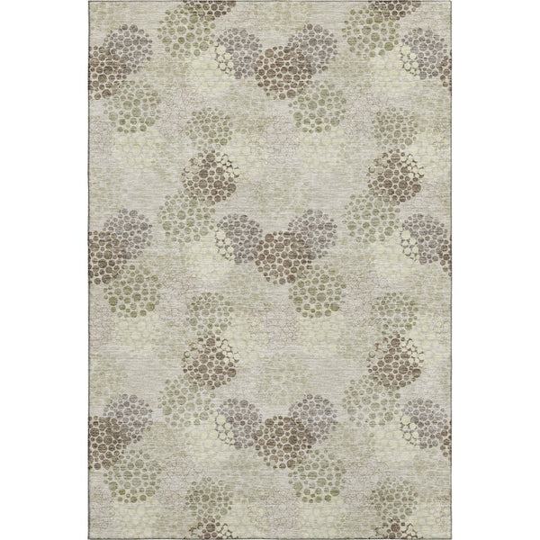 HomeRoots 10' X 14' Washable Beige Tan & Ivory Polka Dot Area Rug with UV Protection for Busy Homes & Kids 672158