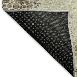 HomeRoots 10' X 14' Washable Beige Tan & Ivory Polka Dot Area Rug with UV Protection for Busy Homes & Kids 672158