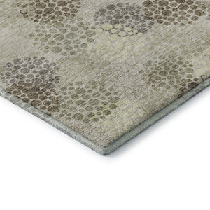 HomeRoots 10' X 14' Washable Beige Tan & Ivory Polka Dot Area Rug with UV Protection for Busy Homes & Kids 672158