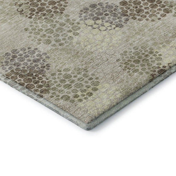 HomeRoots 10' X 14' Washable Beige Tan & Ivory Polka Dot Area Rug with UV Protection for Busy Homes & Kids 672158