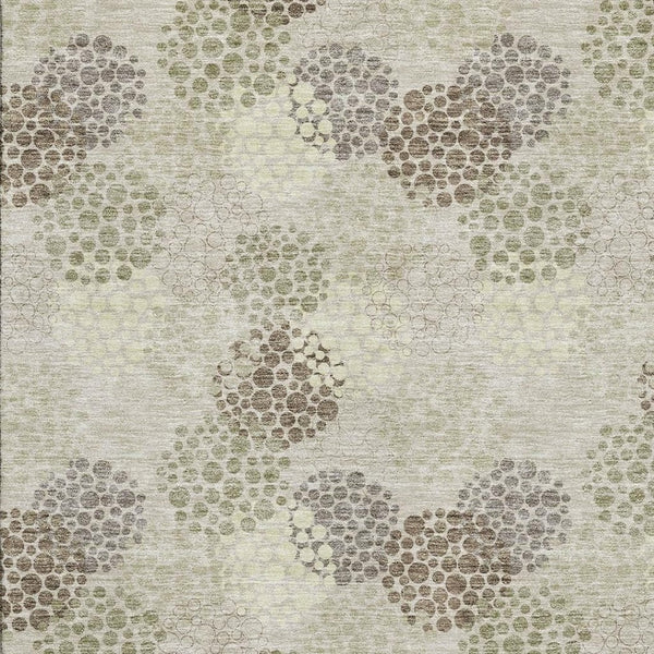 HomeRoots 10' X 14' Washable Beige Tan & Ivory Polka Dot Area Rug with UV Protection for Busy Homes & Kids 672158