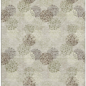 HomeRoots 10' X 14' Washable Beige Tan & Ivory Polka Dot Area Rug with UV Protection for Busy Homes & Kids 672158