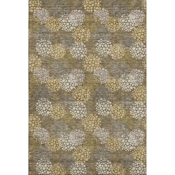 HomeRoots 5' X 8' Washable Brown Taupe & Beige Polka Dot Area Rug – Durable, UV-Protected, Pet-Friendly Design! 672166