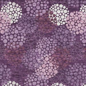 HomeRoots 5' X 8' Eggplant Polka Dot Washable Area Rug - Soft, Durable, UV Protected for Stylish Homes 672172