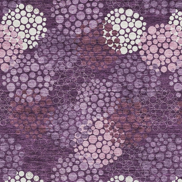 HomeRoots 5' X 8' Eggplant Polka Dot Washable Area Rug - Soft, Durable, UV Protected for Stylish Homes 672172