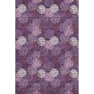 HomeRoots 10' X 14' Washable Eggplant & Ivory Polka Dot Rug - UV Protected, Durable, Family-Friendly Style Upgrade 672176