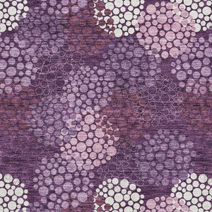 HomeRoots 10' X 14' Washable Eggplant & Ivory Polka Dot Rug - UV Protected, Durable, Family-Friendly Style Upgrade 672176