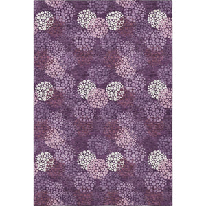 HomeRoots 10' X 14' Washable Eggplant & Ivory Polka Dot Rug - UV Protected, Durable, Family-Friendly Style Upgrade 672176