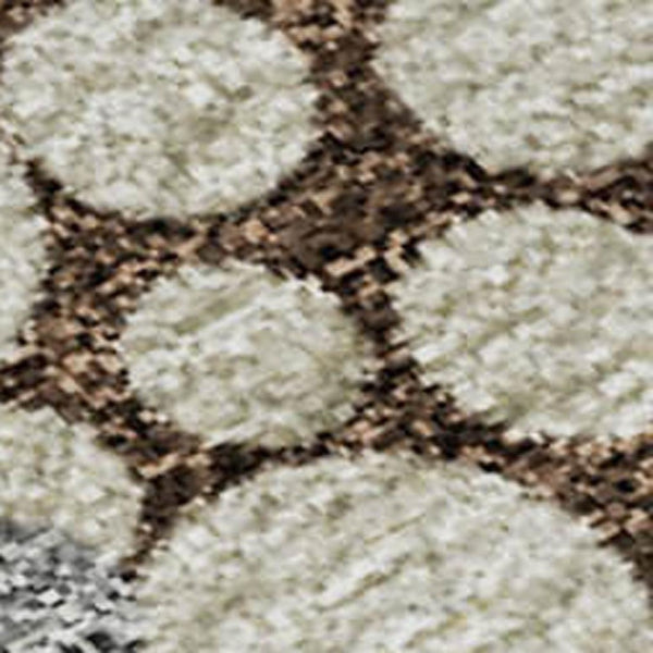 HomeRoots 5' X 8' Washable Chocolate Gray & Copper Polka Dot Area Rug with UV Protection for Busy Homes 672184