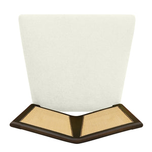 English Elm Christopher Knight Home® - Rattan Mid-Century Dining Chair Set of 2 with Woven Cane Back, Upholstered High-Density Seat Cushion Beige,Dark Brown N771P254006O