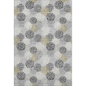 HomeRoots 5' X 8' Gray Ivory Charcoal Polka Dot Washable Area Rug - Durable, Stylish, and Easy-Care Solution 672190