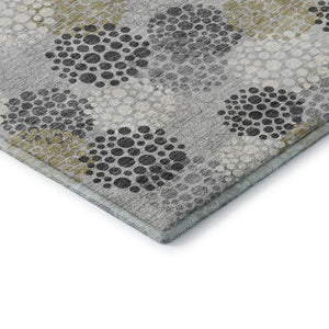 HomeRoots 5' X 8' Gray Ivory Charcoal Polka Dot Washable Area Rug - Durable, Stylish, and Easy-Care Solution 672190