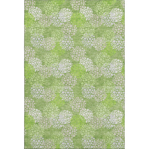 HomeRoots 8' X 10' Green and Ivory Polka Dot Area Rug - Washable, UV-Protected, Stain-Resistant for Home Use 672198