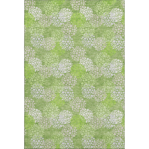 HomeRoots 8' X 10' Green and Ivory Polka Dot Area Rug - Washable, UV-Protected, Stain-Resistant for Home Use 672198