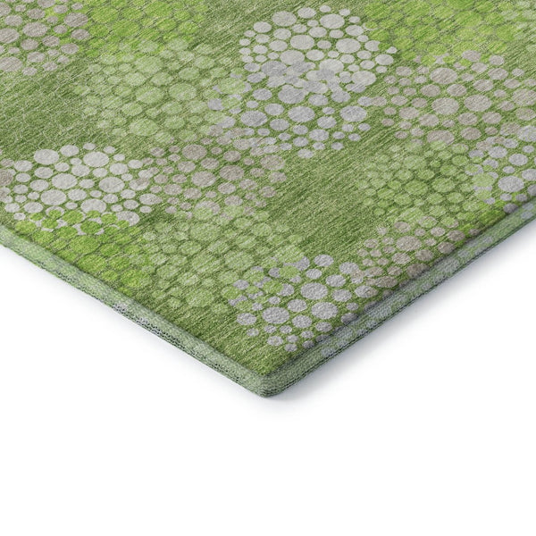 HomeRoots 8' X 10' Green and Ivory Polka Dot Area Rug - Washable, UV-Protected, Stain-Resistant for Home Use 672198