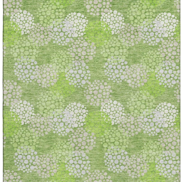 HomeRoots 8' X 10' Green and Ivory Polka Dot Area Rug - Washable, UV-Protected, Stain-Resistant for Home Use 672198