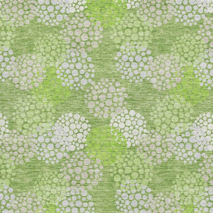 HomeRoots 9' X 12' Green and Ivory Polka Dot Washable Area Rug – Stylish, Stain Resistant with UV Protection! 672199