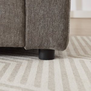 English Elm 99.2" Chenille Modern Deep Seat Sofa with Cloud-Like Cushioning, Zippered Arm Pads & Solid Wood Frame Grey W1193S00150