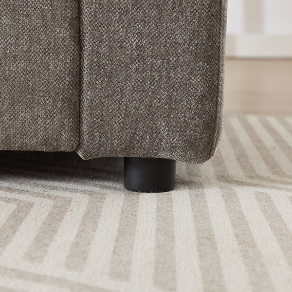 English Elm 99.2" Chenille Modern Deep Seat Sofa with Cloud-Like Cushioning, Zippered Arm Pads & Solid Wood Frame Grey W1193S00150