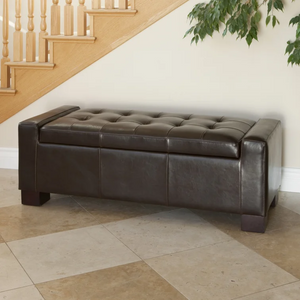 English Elm Large Tufted Upholstered Storage Bench with Hidden Compartment for Entryway or Bedroom 67220.00PUCHO