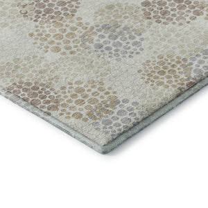 HomeRoots 8' X 10' Washable Ivory & Taupe Polka Dot Area Rug – Durable, UV-Protected, Perfect for Families! 672204
