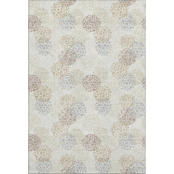 HomeRoots 10' X 14' Ivory Taupe Polka Dot Washable Area Rug - Durable, Stain Resistant, UV Protected Charm 672206