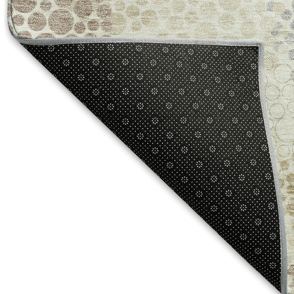 HomeRoots 10' X 14' Ivory Taupe Polka Dot Washable Area Rug - Durable, Stain Resistant, UV Protected Charm 672206