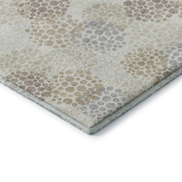 HomeRoots 10' X 14' Ivory Taupe Polka Dot Washable Area Rug - Durable, Stain Resistant, UV Protected Charm 672206