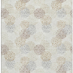 HomeRoots 10' X 14' Ivory Taupe Polka Dot Washable Area Rug - Durable, Stain Resistant, UV Protected Charm 672206