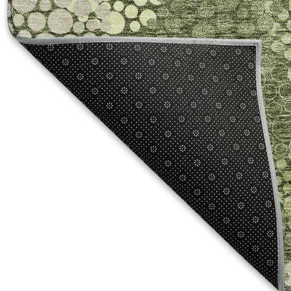 HomeRoots 8' X 10' Olive Green and Beige Polka Dot Area Rug - Washable, UV-Protected, Stylish for Every Space 672216
