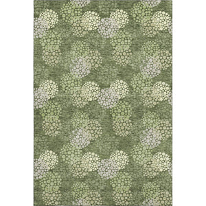 HomeRoots 10' Olive Green and Beige Polka Dot Area Rug - Washable, UV-Protected, Durable for Home & Patio 672218