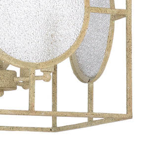 Wildwood Duxberry Aged White Lantern Chandelier, 30" Vintage Crackle Glass 4-Light Fixture W/ Adjustable Drop 67222