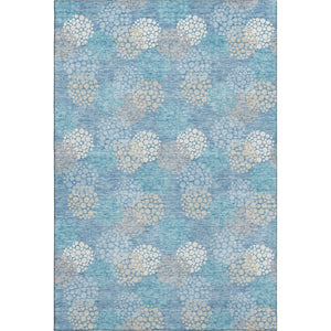 HomeRoots 9' X 12' Washable Sky Blue Polka Dot Area Rug with UV Protection - Perfect for Family Spaces! 672229