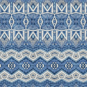 HomeRoots 5' X 8' Moroccan Washable Area Rug in Blue, Beige & Ivory - Durable, UV Protected & Stain Resistant! 672244