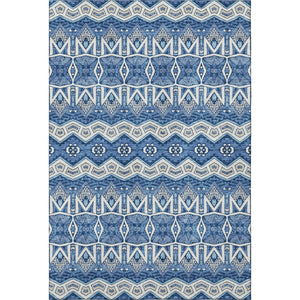 HomeRoots 9' X 12' Moroccan Washable Area Rug in Blue, Beige & Ivory – Stain-Resistant, UV-Protected Comfort! 672247