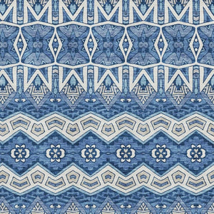 HomeRoots 10' X 14' Blue Beige Ivory Moroccan Area Rug - Washable, UV Protected, Durable & Stylish for Homes 672248