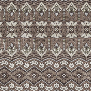 HomeRoots 9' X 12' Moroccan-Inspired Washable Area Rug in Brown & Beige - UV Protected, Stain-Resistant Design 672253