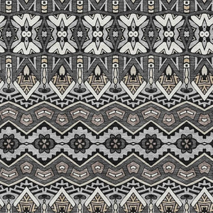 HomeRoots 5' x 8' Charcoal & Ivory Moroccan Area Rug - Durable, Washable, UV Protected for Family Homes & Decor 672256