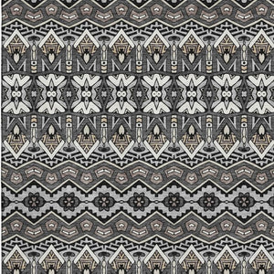 HomeRoots 5' x 8' Charcoal & Ivory Moroccan Area Rug - Durable, Washable, UV Protected for Family Homes & Decor 672256