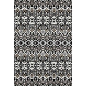 HomeRoots 10' X 14' Charcoal Ivory Moroccan Area Rug – Washable, UV Protected, Durable for Busy Homes & Kids 672260