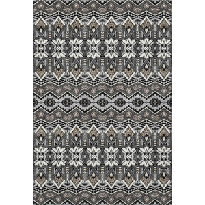 HomeRoots 10' X 14' Charcoal Ivory Moroccan Area Rug – Washable, UV Protected, Durable for Busy Homes & Kids 672260