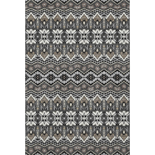 HomeRoots 10' X 14' Charcoal Ivory Moroccan Area Rug – Washable, UV Protected, Durable for Busy Homes & Kids 672260