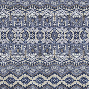 HomeRoots 5' X 8' Denim Blue & Silver Moroccan Area Rug - Stylish, Washable, UV-Protected & Family-Friendly! 672262
