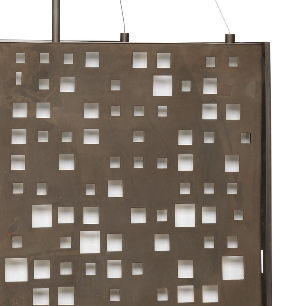 Wildwood City Lights Pendant Bronze With Linen Shade & Plexiglass Diffuser, Adjustable 6Ft Chain, 42"H Elegance 67227