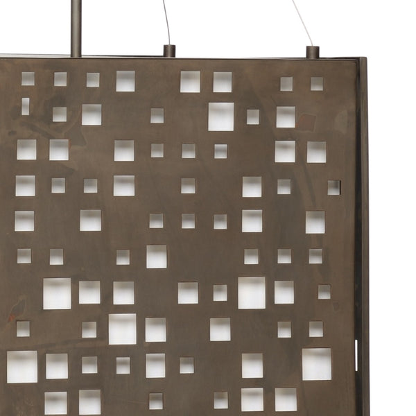 Wildwood City Lights Pendant Bronze With Linen Shade & Plexiglass Diffuser, Adjustable 6Ft Chain, 42"H Elegance 67227