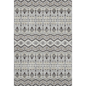 HomeRoots 9' X 12' Gray Ivory and Beige Moroccan Washable Area Rug - Durable, Stylish, UV Protected Elegance 672277
