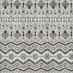 HomeRoots 9' X 12' Gray Ivory and Beige Moroccan Washable Area Rug - Durable, Stylish, UV Protected Elegance 672277