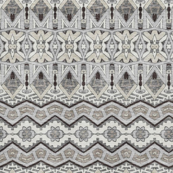 HomeRoots 9' X 12' Gray Ivory and Beige Moroccan Washable Area Rug - Durable, Stylish, UV Protected Elegance 672277