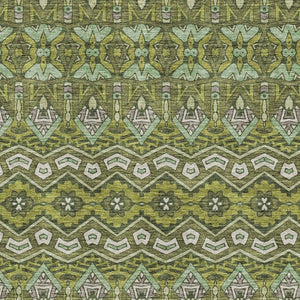 HomeRoots 9' X 12' Olive Green & Beige Moroccan Area Rug - Durable, Washable, UV-Protected for High Traffic Areas 672289