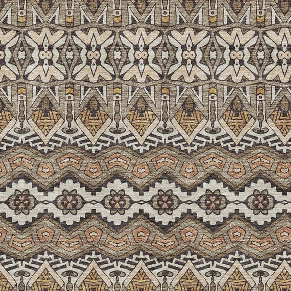 HomeRoots 5' X 8' Moroccan Washable Area Rug in Taupe Beige & Copper – UV Protected, Durable & Stylish Design 672292